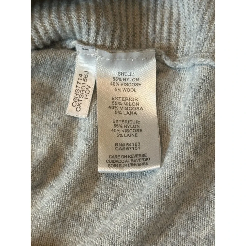 Calvin Klein Turtle Neck Sweater Size M‎ Grey Pullover Wool Blend Neutral Casual